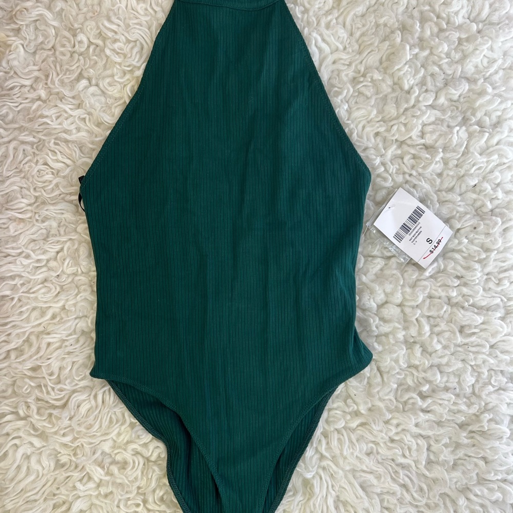 Forever 21 Teal Ribbed Bodysuit